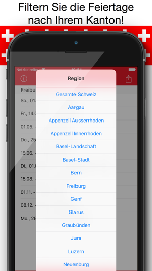 Feiertage Schweiz Kalender & Kalenderwochen Pro(圖4)-速報App