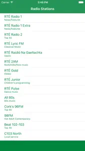 Radio Ireland FM - Stream and listen to live online music, news channel and raidió show with Irish streaming station player screenshot #1 for iPhone