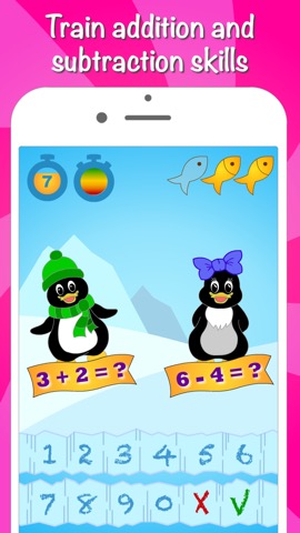 Icy Math Free – 子供と大人、優れた脳のトレーナーと楽しい精神数学のトリックのための加減算ゲーム！のおすすめ画像2