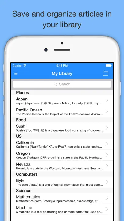 WikiExplorer For Wikipedia iPhone-skjermbilde 3