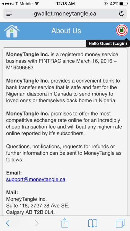 MoneyTangle Inc. Mobile App