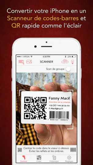 Capture d'écran de Scanify - Scanner De Codes-barres, Assistant De Shopping, Et Lecteur Et Générateur De Codes QR sur iPhone 1