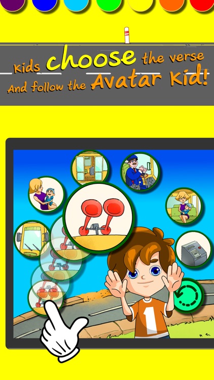 Wheels on the bus sing along song games for kids