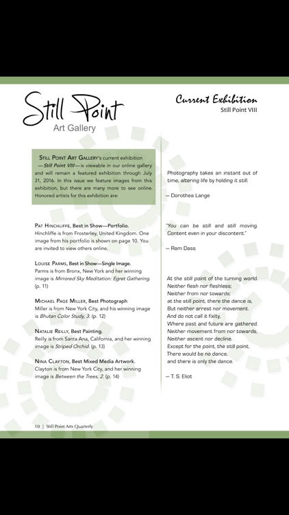 Still Point Arts Quarterly Magazine