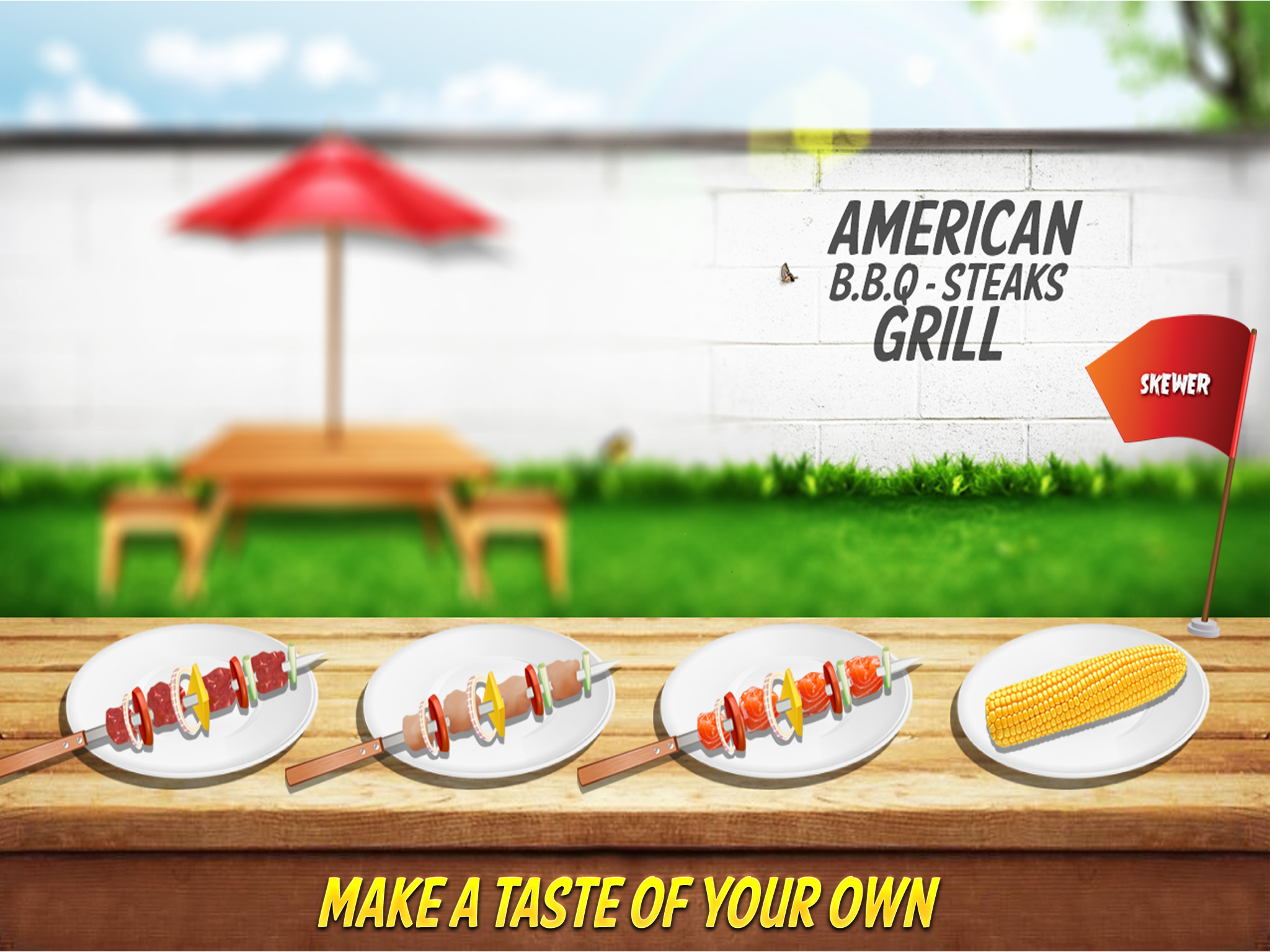 American BBQ steak & skewers grill : Outdoor barbecue cooking simulator free game screenshot 6
