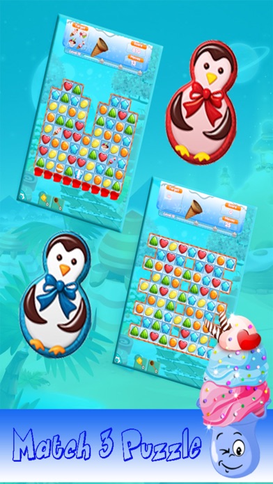 Screenshot #2 pour Jelly Frozen Fou Match 3 Puzzle: Ice Cream Maker Jeux Gratuits