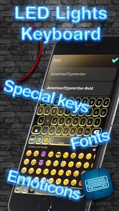 Screenshot #2 pour Lumières LED clavier – Rougeoyantes néon thèmes du clavier et des polices colorées pour iPhone