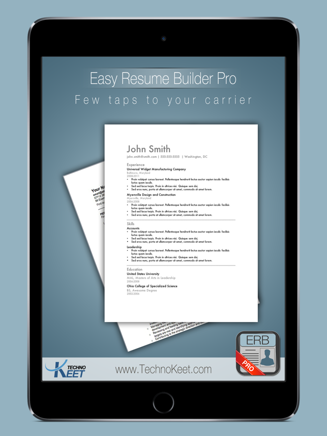 ‎Easy Resume Pro: Resume Notepad for Job Search Screenshot