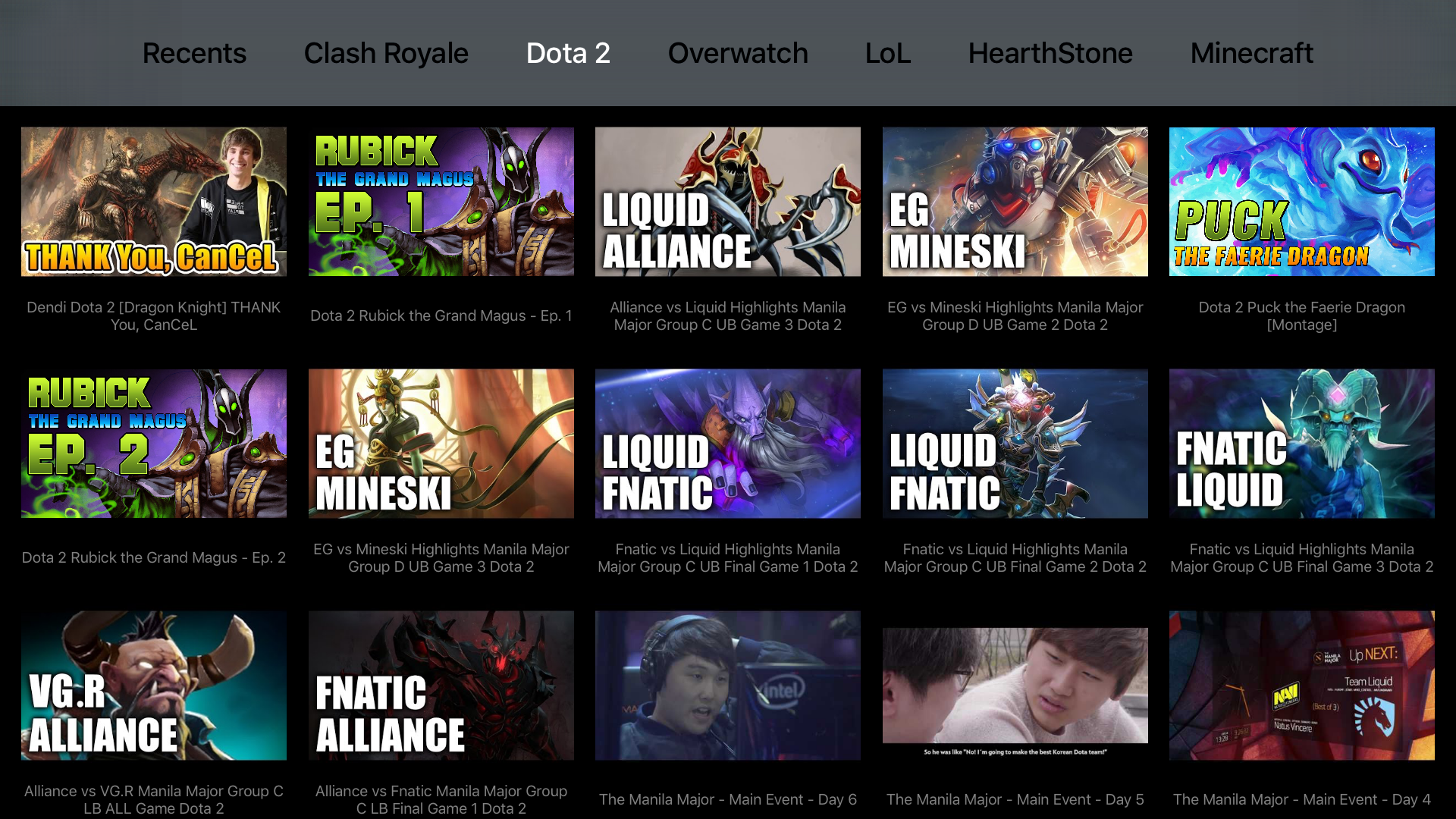 Gaming Videos for Dota, LoL, Hearthstone, Overwatch, Minecraft screenshot 5