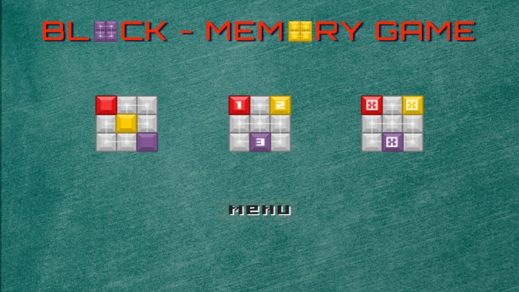 Block memory game for cognitive essential