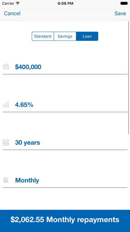 Compound Interest, Savings and Loan Calculator