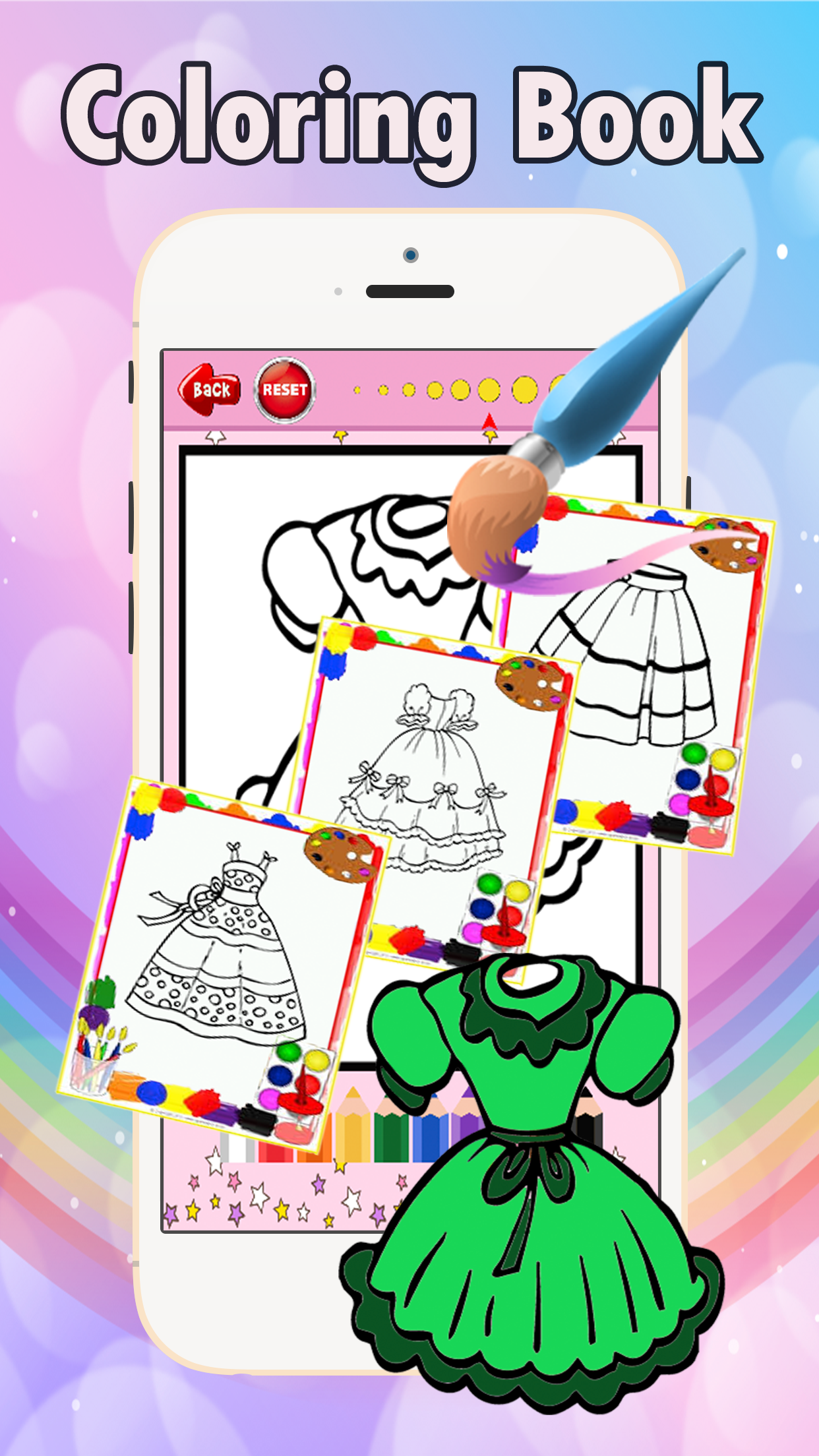 Girl Dress Up Coloring Book: fun with these coloring pages games free for kids screenshot 2