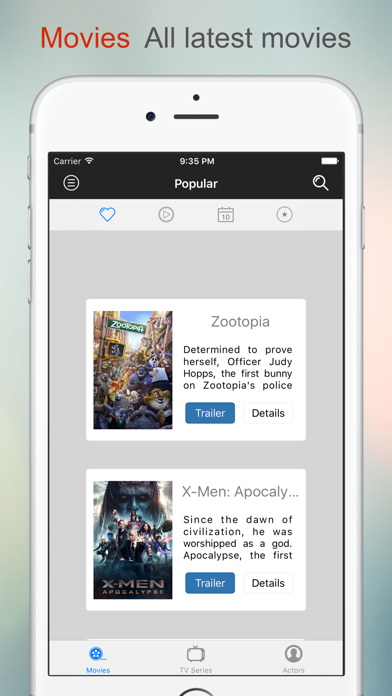 Screenshot #1 pour Moviepedia - Discover Movies, TV Seasons, Reviews and Trailers