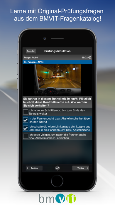 Screenshot #1 pour iFahrschulTheorie PRO Österreich - Lern-App für die theoretische Führerscheinprüfung in Österreich mit offiziellem BMVIT-Fragenkatalog (Führerschein Fahrschule 2016)