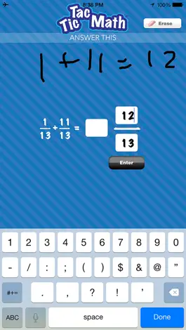 Game screenshot Tic Tac Math Fractions apk