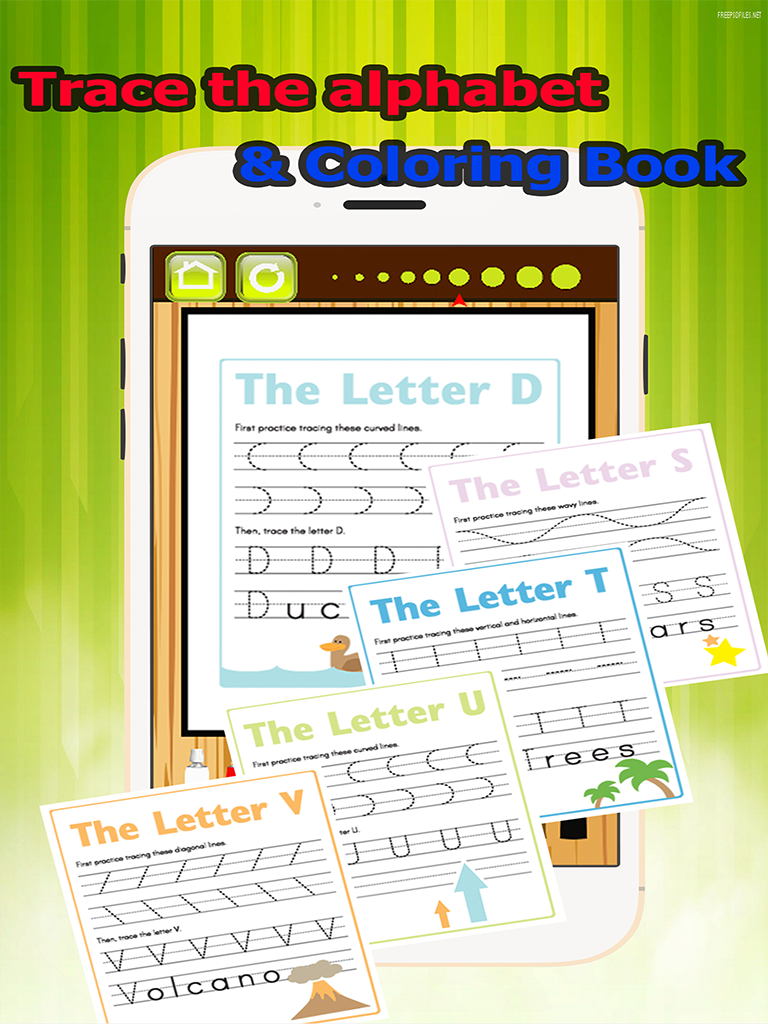 Trace Alphabet Coloring Book grade 1-6: ABC learning games easy coloring pages free for kids and toddlers screenshot 6