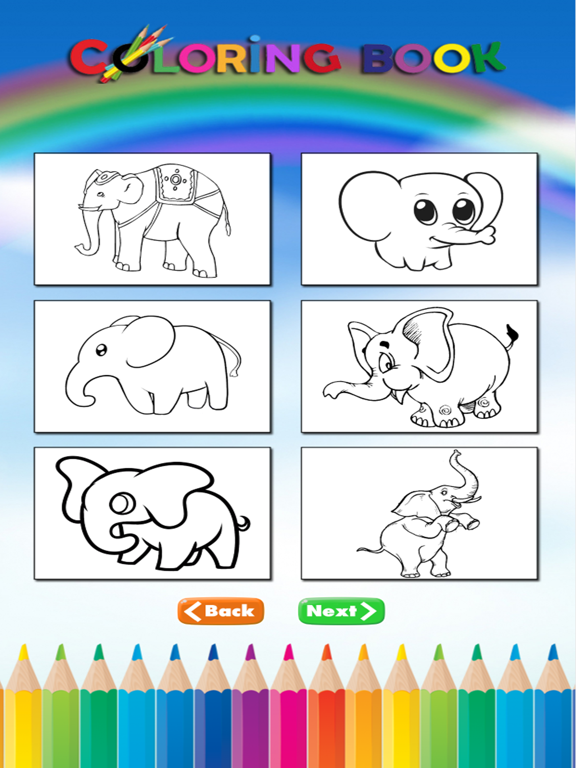 elephant coloring book for kids : learn to paint elephants and mammoth iPad screenshot