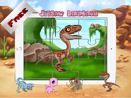 Dinosaur Jigsaw Puzzle Farm - Fun Animated Kids Jigsaw Puzzle with HD Cartoon Dinosaurs iPad screenshot 1 - Games app