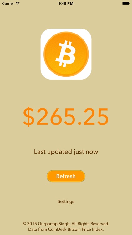 Bitcoin Price - Live price updates on app icon badge and Watch