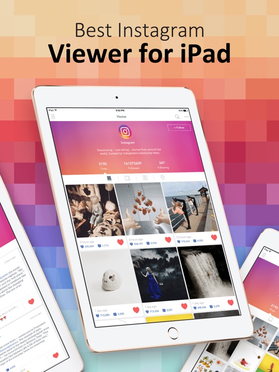 PadPics for Instagram - Free IG Photo & Videos Viewer for iPad
