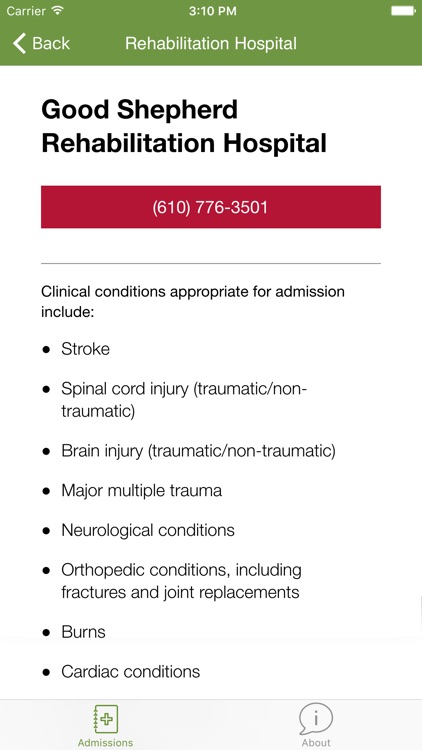 Good Shepherd Rehabilitation: Clinical