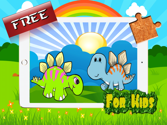 Dinosaur Rex Jigsaw Puzzle Farm - Fun Animated Kids Jigsaw Puzzle with HD Cartoon Dinosaurs iPad screenshot