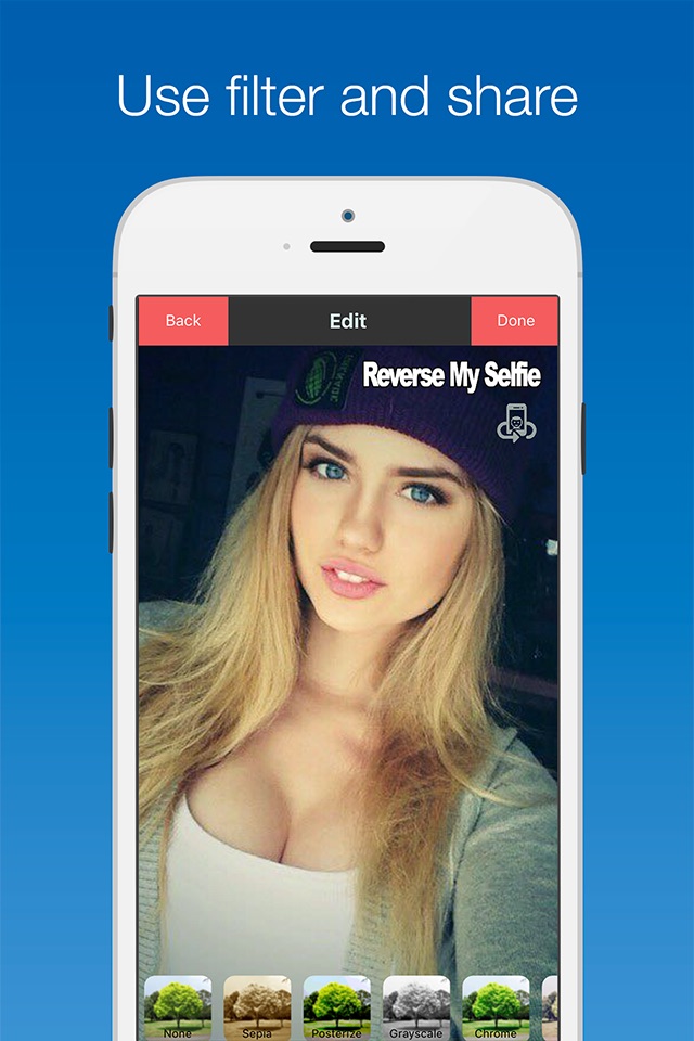 Reverse My Selfie : horizontal reverse your front facing camera photos screenshot 4