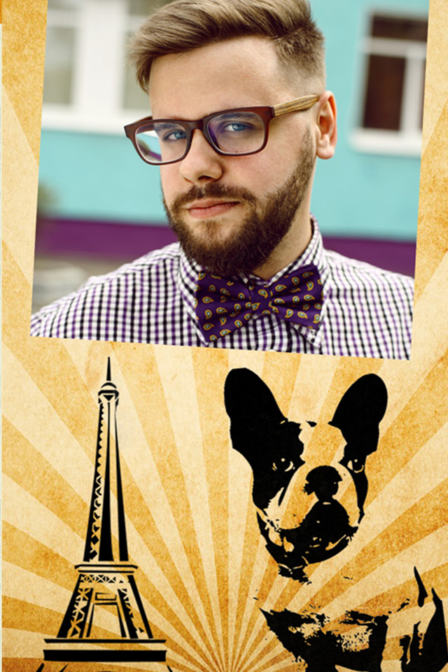 Vintage photo collage editor - frames and stickers