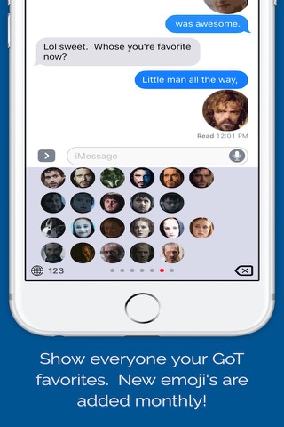 Character Emoji Keys - based on Game of Thrones screenshot 2