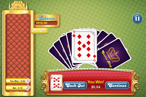 HiLo Casino Card King Mania - top betting card game screenshot 2