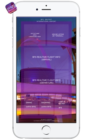 BFS AIRPORT - Realtime Info, Map, More - BELFAST INTERNATIONAL AIRPORT screenshot 2