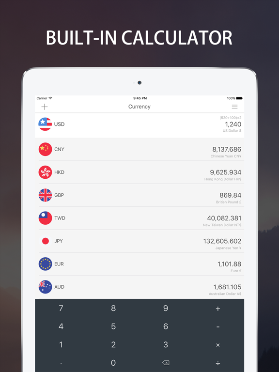 Currency Rate Converter - Free Currencies Exchange Calculator iPad screenshot
