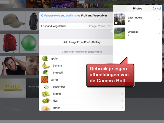 image2talk - communicatie door gesproken tekst en foto's iPad app afbeelding 3