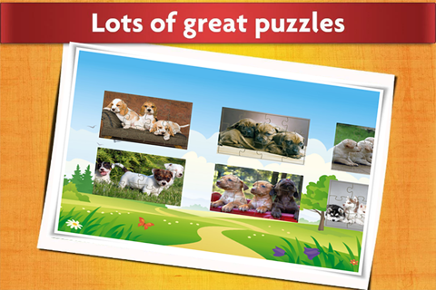 Cute Dog Jigsaw Puzzles for Kids - Animal Learning Fun Games screenshot 2