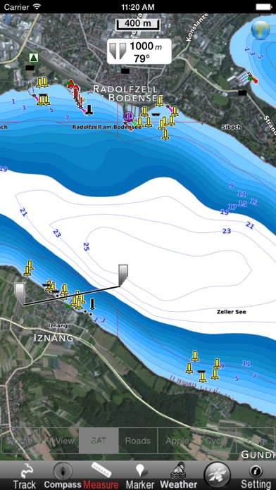 Bodensee GPS Navi Karte für bootfahren angeln und segeln screenshot