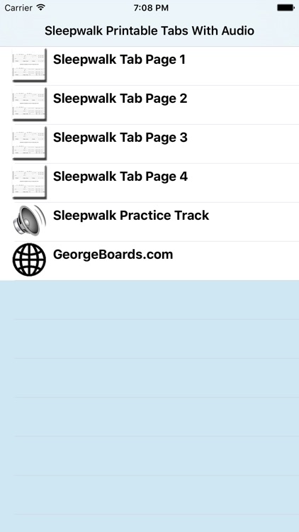 Sleepwalk Printable Tabs With Audio