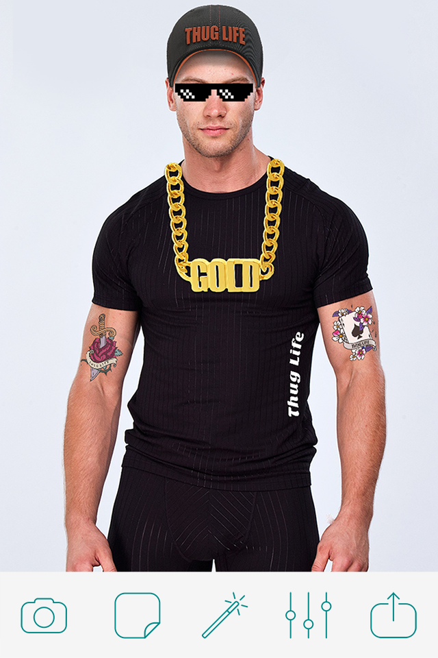 Thug Life Photo Booth - SWAG Stickers for MSQRD Prisma Mlvch