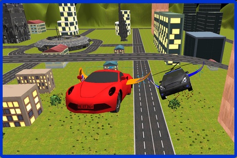 Flying Car Racing Police Chase – Futuristic Flying thief escape Simulator screenshot 3