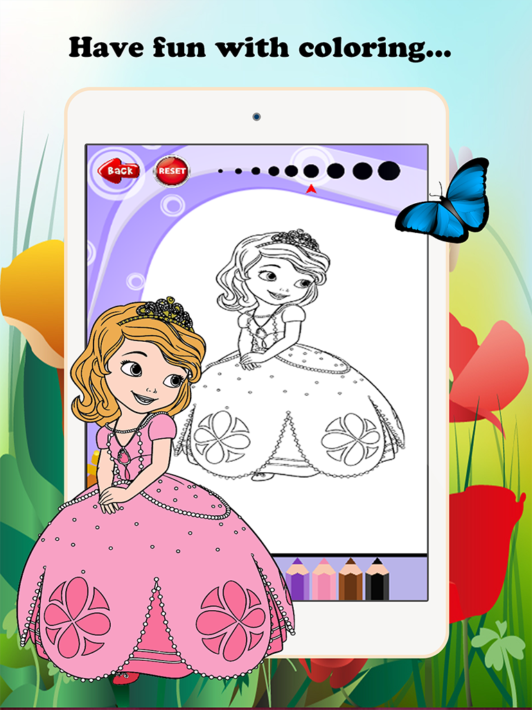 Princess Cartoon Paint and Coloring Book Learning Skill - Fun Games Free For Kids screenshot 7
