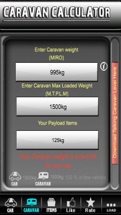 Caravan Calculator