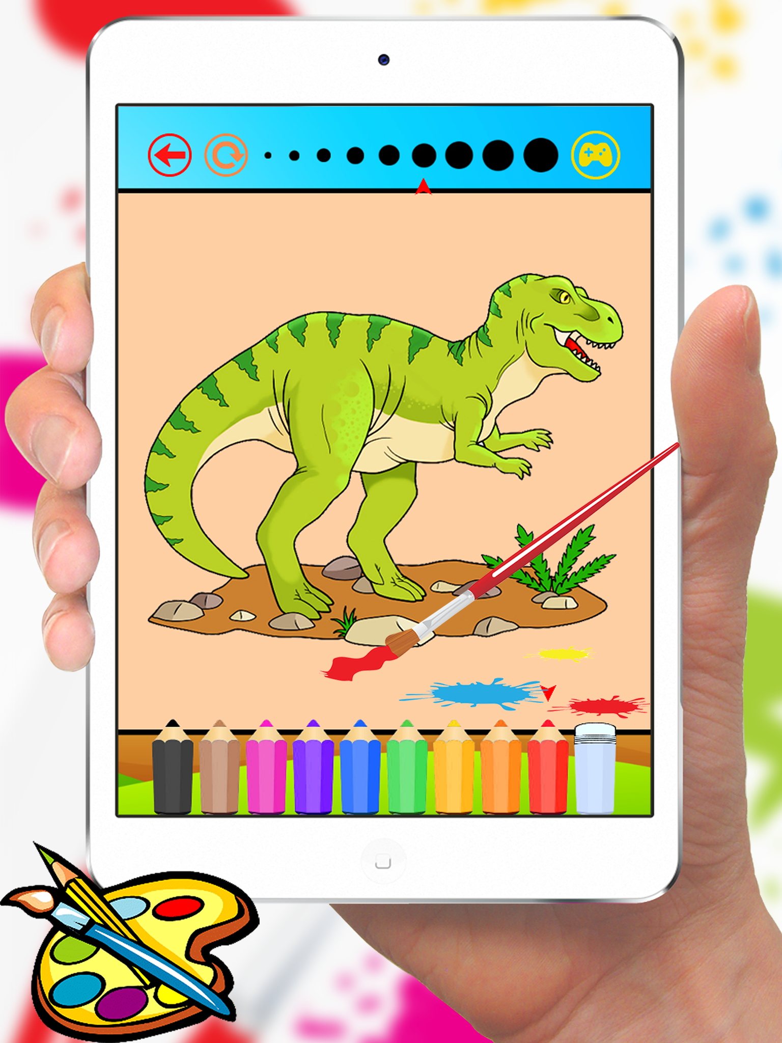 Dinosaur Coloring Book HD - Paint Colorful Dinos for Kids screenshot 9