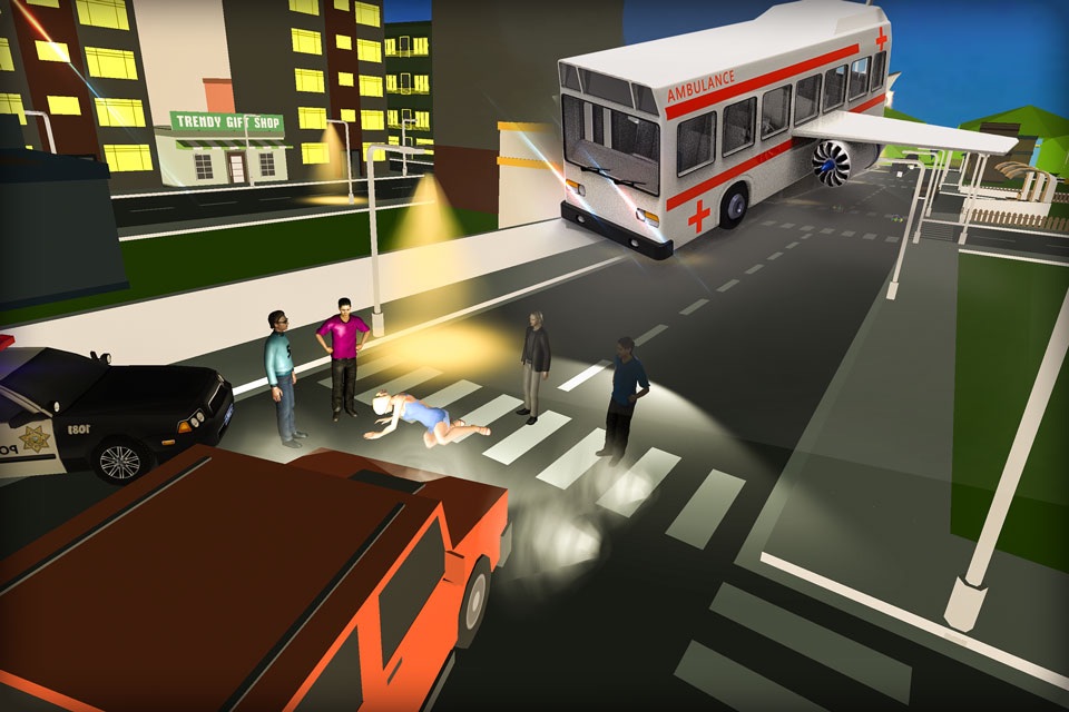 Futuristic Flying Bus Pilot - Extreme Rescue Bus Flight and Transport 3D Simulator screenshot 2