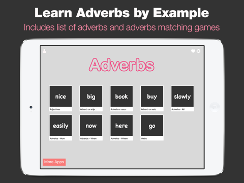 Adverbs - Great Games and Exercises for Learning English Vocabulary by Example iPad screenshot 1 - Education app
