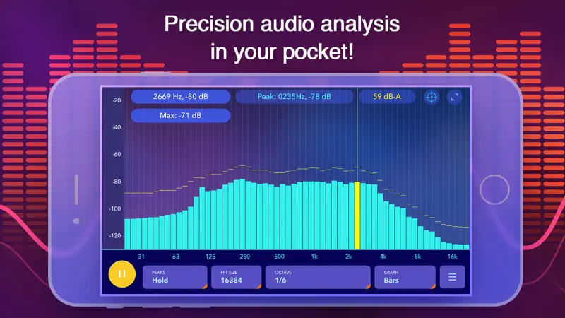 Octave Band Real Time Frequency Analyzer and Sound Level Meter screenshot 5 of 5