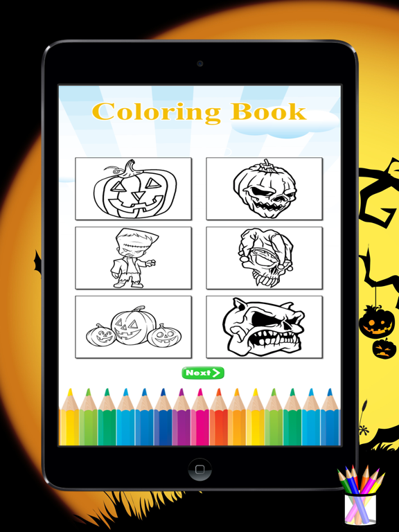 Coloring Book Happy Halloween Free Game For Kids iPad screenshot