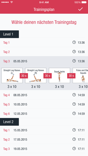Runtastic Leg Trainer App スクリーンショット