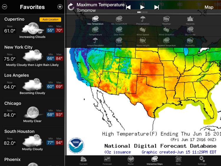 NOAA Weather Lite for iPad screenshot-4