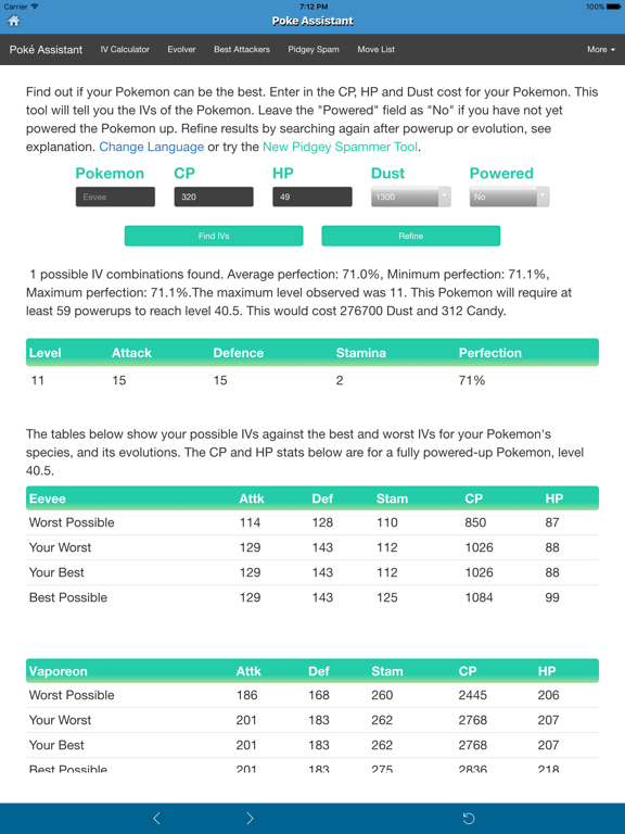 Poke Assistant for Pokemon Go - CP & IV Calculator,Best attacker,Evolver Appのおすすめ画像2