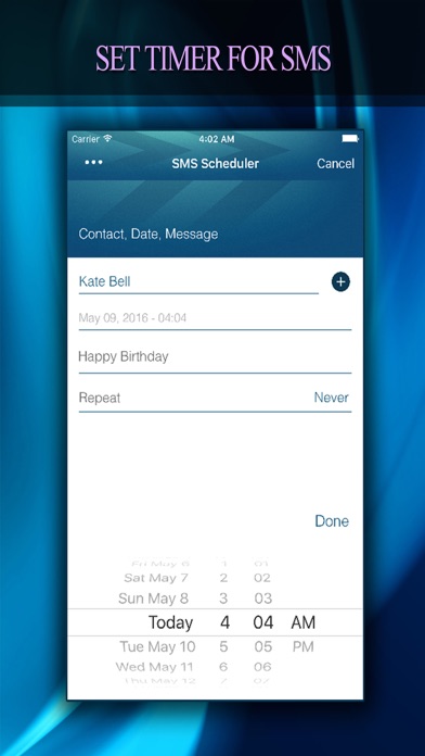 Screenshot #1 pour Sms Sender : Never Forget To Send Sms Text Ever