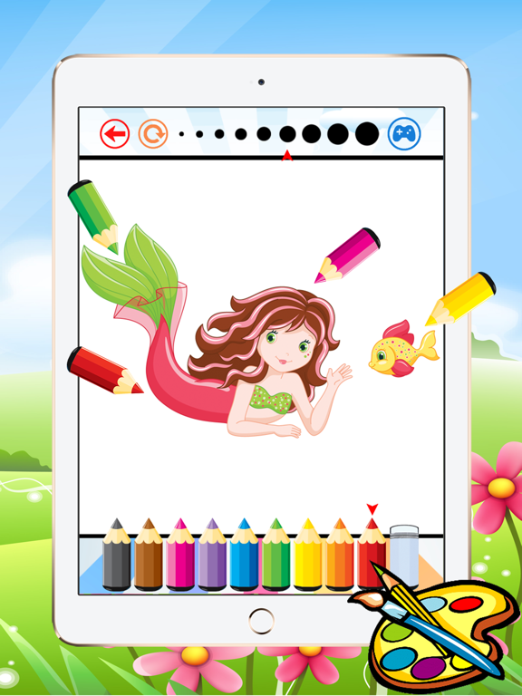 Princess & Mermaid Coloring Book - All In 1 Sea Drawing iPad screenshot